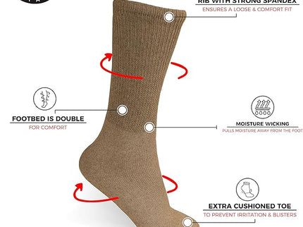 Diabetic Socks For Men Women Non-Binding Physican Doctor Approved Diabetic Crew Socks.