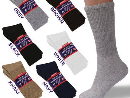Diabetic Socks For Men Women Non-Binding Doctor Approved Diabetic Crew Socks Grey 12 Pairs Size 10-13