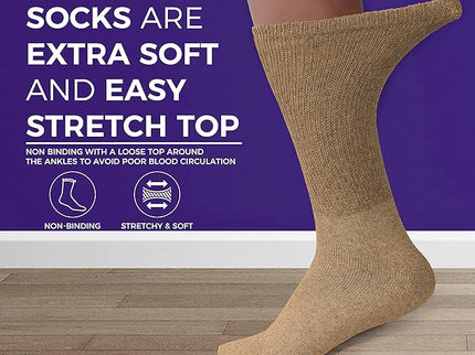 Diabetic Socks For Men Women Non-Binding Physican Doctor Approved Diabetic Crew Socks.