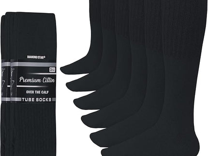 Men's Athletic Tube Socks Running Sports OVER THE CALF Full Cushioned Premium Soft Cotton Big and Tall