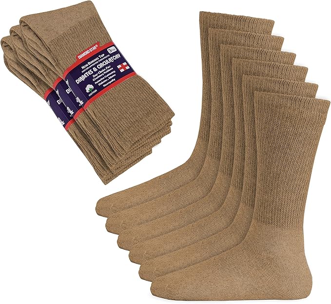 Diabetic Socks For Men Women Non-Binding Physican Doctor Approved Diabetic Crew Socks.