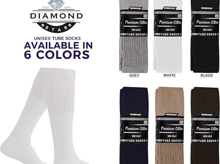 Men's Athletic Tube Socks Running Sports OVER THE CALF Full Cushioned Premium Soft Cotton Big and Tall