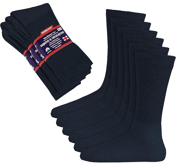 Diabetic Socks For Men Women Non-Binding Doctor Approved Diabetic Crew Socks.