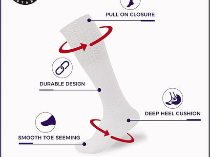Men's Athletic Tube Socks Running Sports OVER THE CALF Full Cushioned Premium Soft Cotton Big and Tall