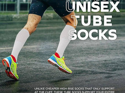 Men's Athletic Tube Socks Running Sports OVER THE CALF Full Cushioned Premium Soft Cotton Big and Tall