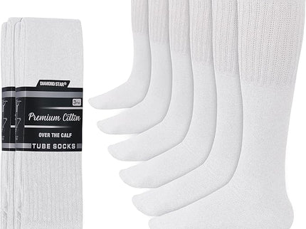 Men's Athletic Tube Socks Running Sports OVER THE CALF Full Cushioned Premium Soft Cotton Big and Tall