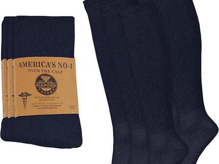 Diabetic Socks Over The Calf - Knee High Premium Cotton Socks For Men's.
