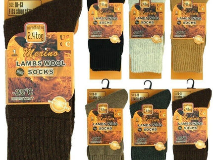 6 Pairs Men Merino Lambs Wool Socks Winter Heavy Duty Thermal Boots Size 9-11 10-13
