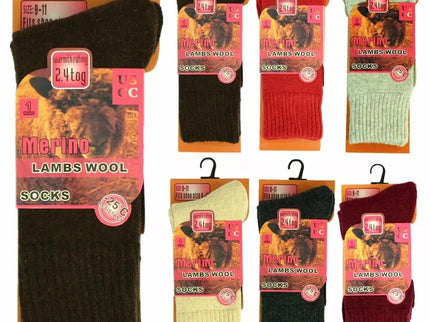 6 Pairs Men Merino Lambs Wool Socks Winter Heavy Duty Thermal Boots Size 9-11 10-13