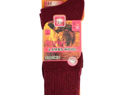 6 Pairs Men Merino Lambs Wool Socks Winter Heavy Duty Thermal Boots Size 9-11 10-13