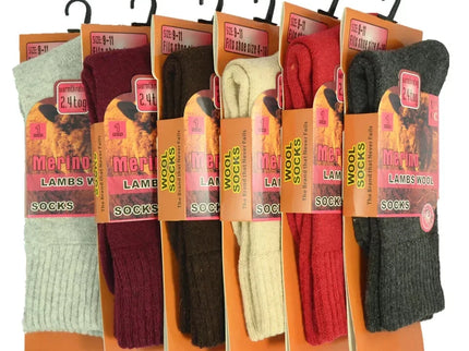 6 Pairs Men Merino Lambs Wool Socks Winter Heavy Duty Thermal Boots Size 9-11 10-13