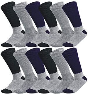 Diabetic Socks For Men and Women Loose Fit Non-Binding Thermal Diabetic Crew Cotton Socks Keep Foot Warm.