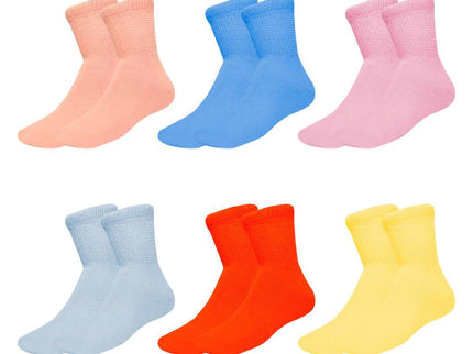 Diabetic Socks Combed Cotton Women's Ankle Socks Health Circulatory Physicians Approved Non Binding Top 6 Pack 9-11 Mixed Color