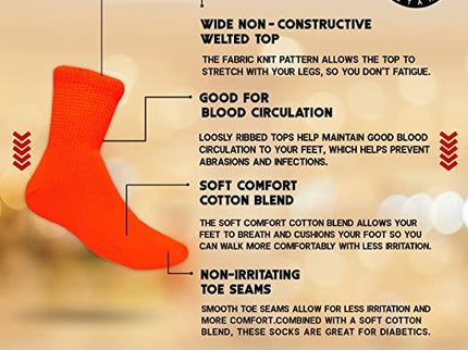 Diabetic Socks, Non-Binding Circulatory Cushion Cotton Ankle Crew Socks for Women