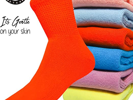 Diabetic Socks, Non-Binding Circulatory Cushion Cotton Ankle Crew Socks for Women
