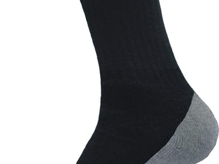 Men's Sports Cotton Crew Socks Everyday Work Performance Cushion (Black With Grey Cushion ) 12 Pairs, Size 13-15
