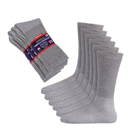 12 PAIRS MEN'S COTTON DIABETIC CREW SOCKS GREY KING SIZE 13-15