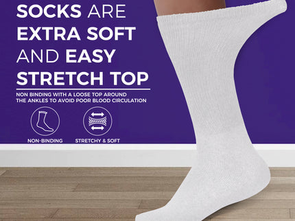 Diamond Star Diabetic Socks, Non-Binding Circulatory Cushion Cotton Crew Diabetic Socks for Men Women