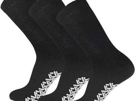 Diamond Star Anti Skid Socks Non Slip Non Binding With Grips Hospital Diabetic Crew Socks For Men Women