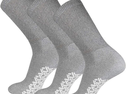 Diamond Star Anti Skid Socks Non Slip Non Binding With Grips Hospital Diabetic Crew Socks For Men Women