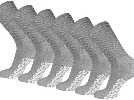 3,6,12, Pairs Diamond Star Anti Skid Socks Non Slip Non Binding With Grips Hospital Diabetic Crew Socks For Men Women size