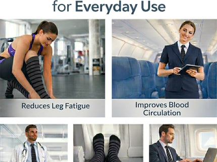Diamond Star Graduated Compression Socks for Men & Women - Knee High Support for Running, Travel, Nurses (US, Alpha, One Size, Regular, Regular, 6 Pairs