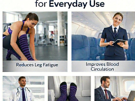 Diamond Star Graduated Compression Socks for Men & Women - Knee High Support for Running, Travel, Nurses (US, Alpha, One Size, Regular, Regular, 6 Pairs