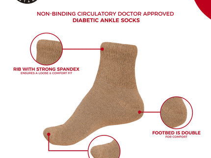 3-12 Pairs Men Women Circulatory Health Diabetic Ankle Quarter Socks  9-11 10-13 13-15