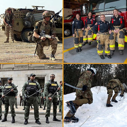 Diamond Star 6 Pack Military Boot Socks Quick-Dry Cotton Crew Socks for Firefighters, Police, Hiking