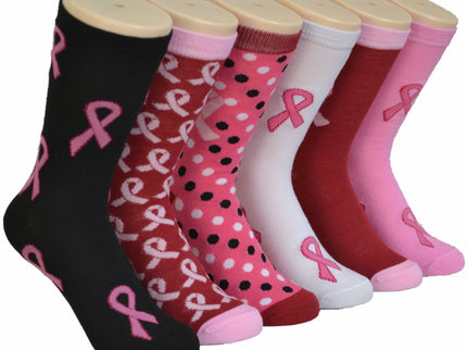 Diamond Star Women’s Breast Cancer Awareness Socks – Pink Ribbon Crew Socks for Fundraising, Walks & Comfort.