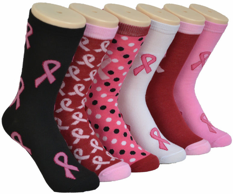Diamond Star Women’s Breast Cancer Awareness Socks – Pink Ribbon Crew Socks for Fundraising, Walks & Comfort.