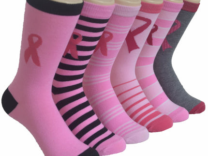 Diamond Star Women’s Breast Cancer Awareness Socks – Pink Ribbon Crew Socks for Fundraising, Walks & Comfort.