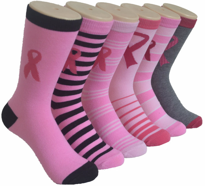 Diamond Star Women’s Breast Cancer Awareness Socks – Pink Ribbon Crew Socks for Fundraising, Walks & Comfort.