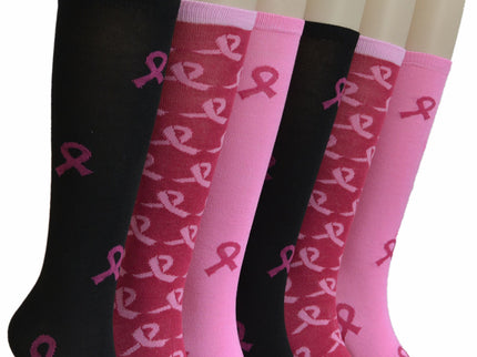Diamond Star Women’s Breast Cancer Awareness Socks – Pink Ribbon Knee High Socks for Fundraising, Walks & Comfort.