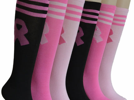 Diamond Star Women’s Breast Cancer Awareness Socks – Pink Ribbon Knee High Socks for Fundraising, Walks & Comfort.