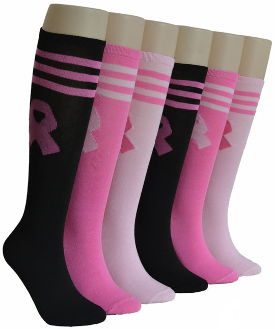 Diamond Star Women’s Breast Cancer Awareness Socks – Pink Ribbon Knee High Socks for Fundraising, Walks & Comfort.
