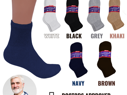 3-12 Pairs Men Women Circulatory Health Diabetic Ankle Quarter Socks  9-11 10-13 13-15
