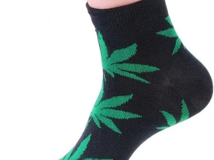 12 Pairs Mens Ankle/Quarter Crew Weed Leaf Socks Cotton Low Cut Socks.