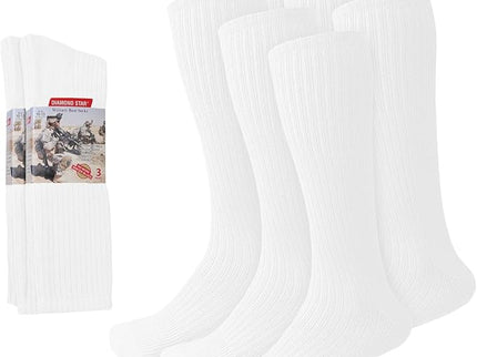 Diamond Star 6 Pack Military Boot Socks Quick-Dry Cotton Crew Socks for Firefighters, Police, Hiking