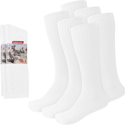 6 Pack Military / US Army Boot Socks Quick-Dry Cotton Crew Socks for Firefighters, Police, Hiking