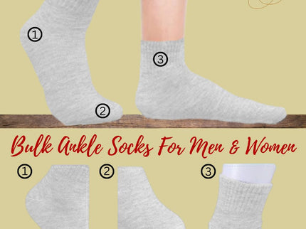 Vinco 12 Pairs Ankle socks,Comfort Fit Lightweight -No Show Sock Low-Cut Athletic Men Women Cotton Socks Size 9-11, 10-13