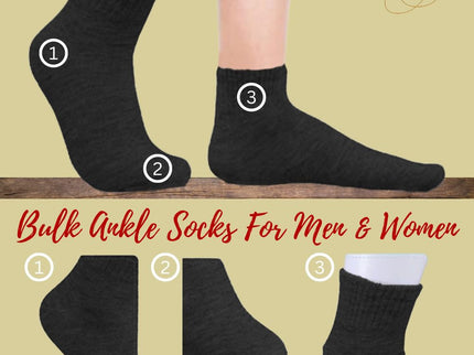 Vinco 12 Pairs Ankle socks,Comfort Fit Lightweight -No Show Sock Low-Cut Athletic Men Women Cotton Socks Size 9-11, 10-13