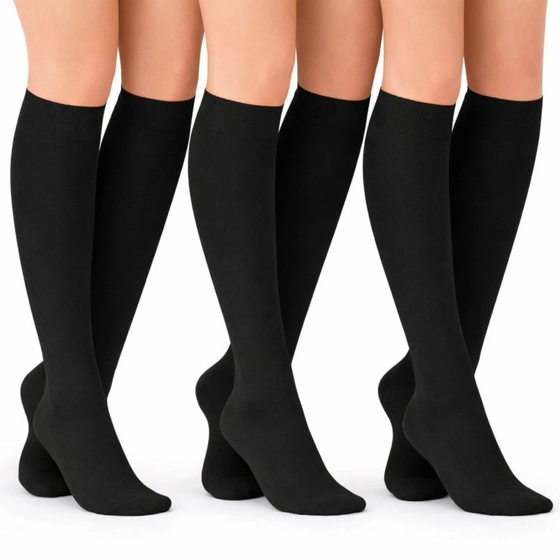 Women's Knee High Socks Trouser Socks, Stretchy Soft Thin Material 6-12 Pairs Pack.