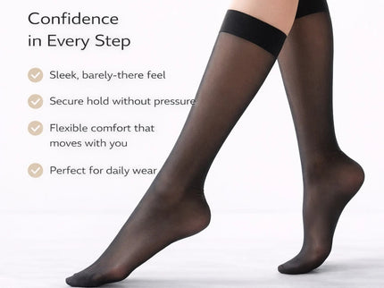 Women's Knee High Socks Trouser Socks, Stretchy Soft Thin Material 6-12 Pairs Pack.