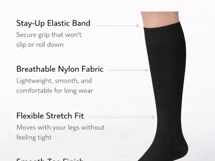 Women's Knee High Socks Trouser Socks, Stretchy Soft Thin Material 6-12 Pairs Pack.