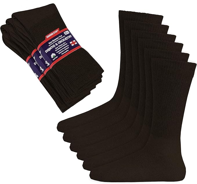 Diabetic Socks For Men Women Non-Binding Doctor Approved Diabetic Crew Socks.