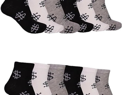 12 Pairs Men's Ankle Quarter Crew Casual Sport Socks Low Cut Socks 9-11 ,10-13