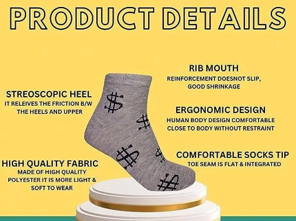 12 Pairs Men's Ankle Quarter Crew Casual Sport Socks Low Cut Socks 9-11 ,10-13