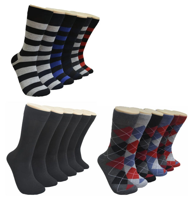 6-12 Pairs Men's Women's Cotton Dress Crew Socks Comfortable Casual Soft Socks Size 10-13