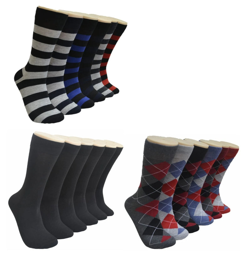 6-12 Pairs Men's Women's Cotton Dress Crew Socks Comfortable Casual Soft Socks Size 10-13